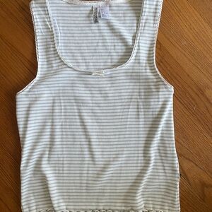 Blue and White Striped Tank Top